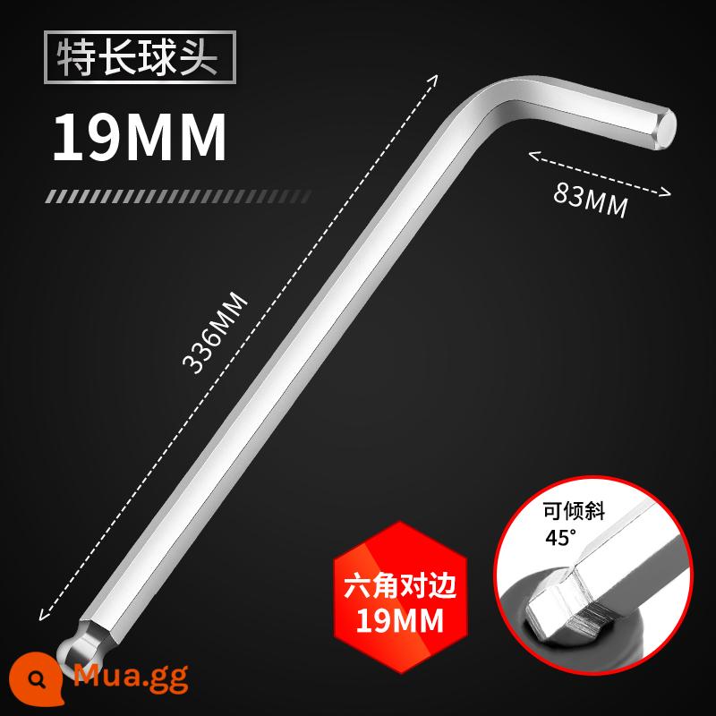 Bộ cờ lê lục giác bên trong mở rộng s2 cường độ cao đơn 2.5346 17mm Bộ cờ lê lục giác cấp công nghiệp siêu cứng - Bóng cực dài mạ điện 19mm