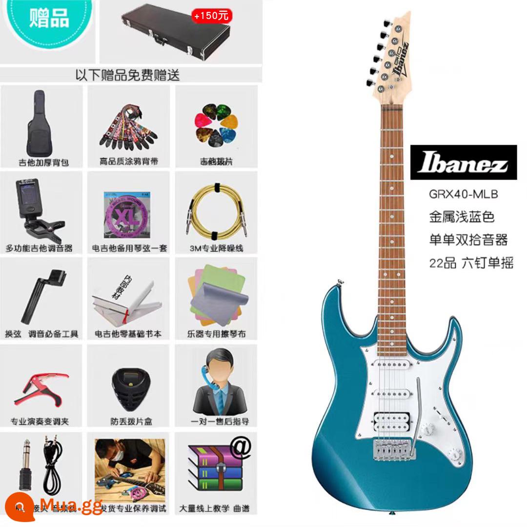 IBANEZ Ibanna GRG170 mục mới bắt đầu GRX40 120 lắc đơn đôi lắc guitar điện chuyên nghiệp bộ - GRX40 kim loại màu xanh nhạt [gỡ lỗi và vận chuyển]