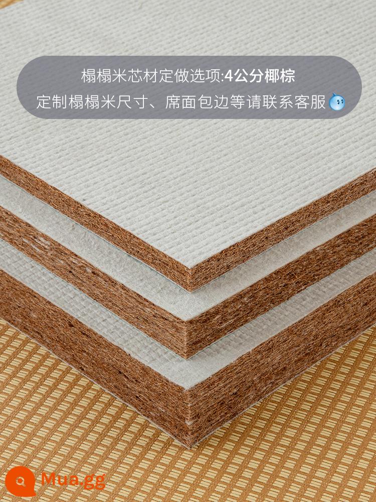 Chiếu tatami có thể gập lại, thảm dừa, nệm tùy chỉnh theo phong cách Nhật Bản, đệm nối cho trẻ em, đệm cửa sổ bay, đệm sàn, thảm ngủ, thảm trải sàn, thảm trải sàn - Cây dừa dày 4cm tùy chỉnh tùy chỉnh/mỗi hình vuông