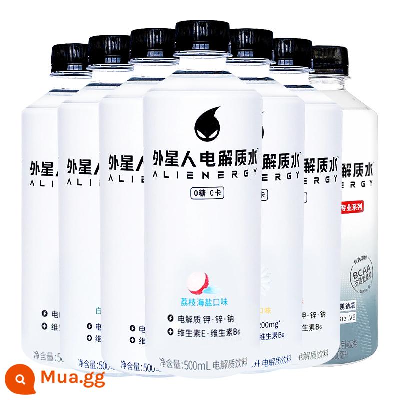 Nước điện giải Alien 0 đường 0 calo nước uống thể thao fitness không đường 500ml*15 chai nước uống điện giải fullbox - [Bộ 15 chai] Muối biển vải thiều 5+Đào trắng 5+Nước điện giải PRO 5