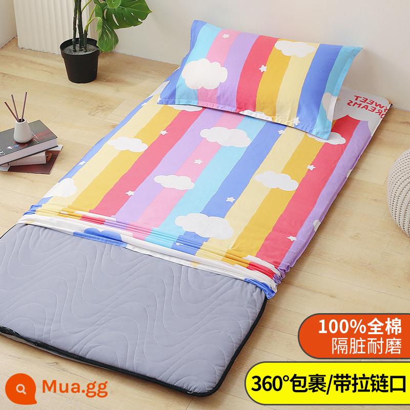 Áo Nệm Cotton Nguyên Chất Vỏ Chăn Ký Túc Xá Sinh Viên Đơn 90X200 Nệm Vỏ Chăn 190 Bọc Nệm Trọn Gói 0.9 - ánh bình minh