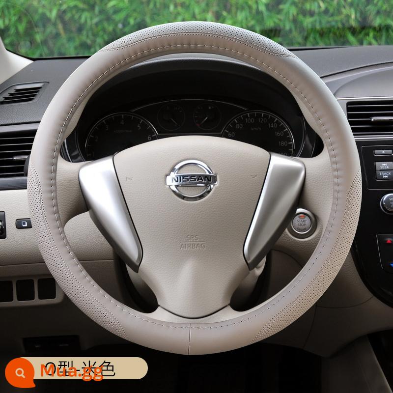 Thích hợp cho Nissan Sylphy Cổ Điển Bọc Vô Lăng Loulan Cũ Tian Lai Qijun Sunshine LIVINA Tiida Bọc Da - Dành riêng cho Tiida (màu be)