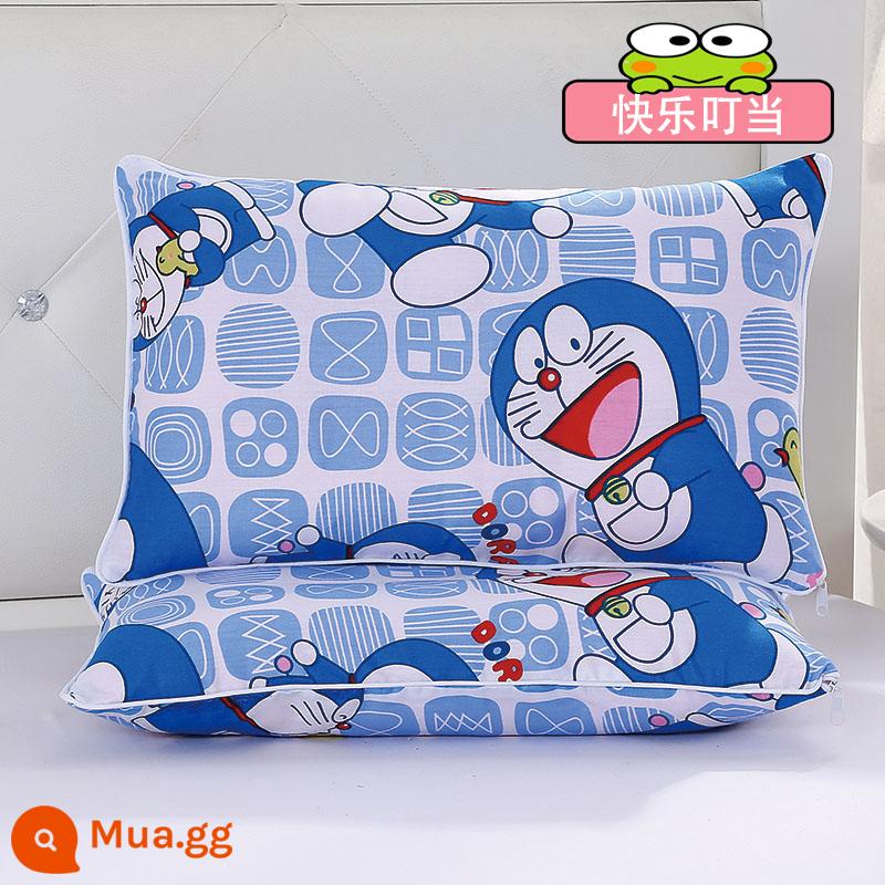 Trẻ Em Áo Gối 30X50 Mùa Hè Nguyên Chất Cotton Hoạt Hình Nhỏ Cho Bé Gối Mẫu Giáo Đơn Sinh Viên Áo Gối 35X55 - Vỏ gối cotton nguyên chất Happy Ding Dong