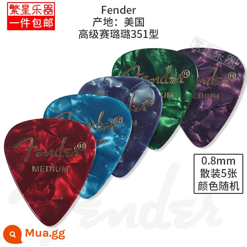 Fender Fender Đàn Guitar Điện Miếng gảy Lò Xo Tờ Bass Điện Dân Gian Acoustic Bass Fender Càn Quét Tốc Độ Chơi - Celluloid cao cấp loại 351 0.8mm 5 tờ