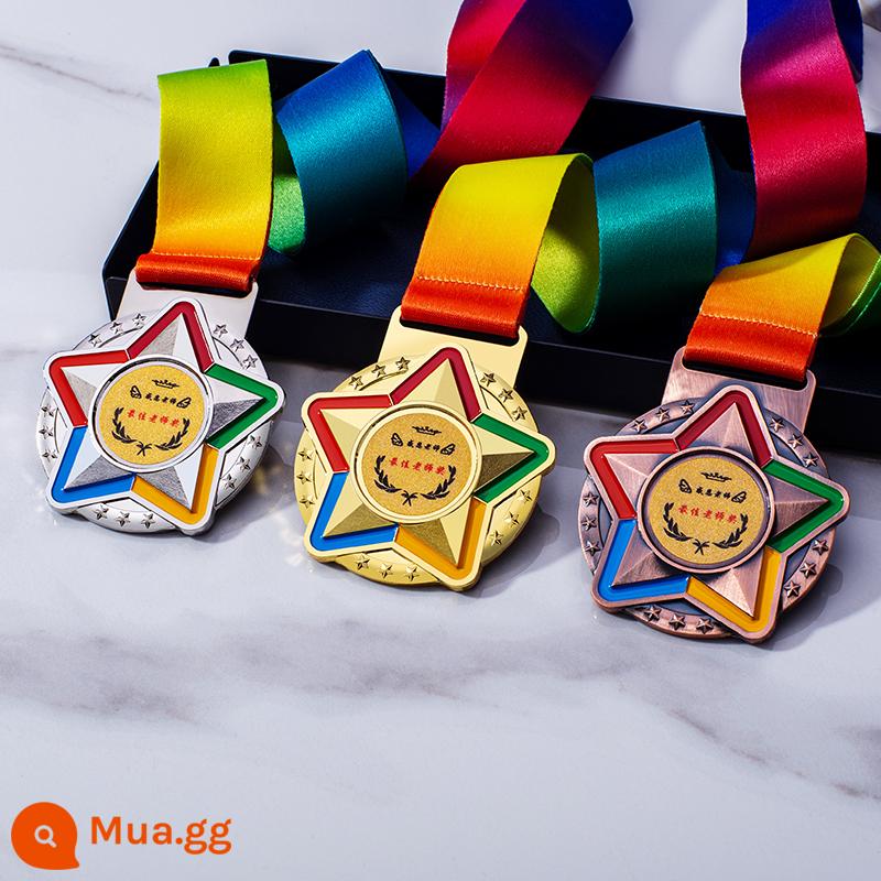 Mô hình pha lê kim loại tùy chỉnh marathon bóng rổ trò chơi bóng đá vô địch Huân chương danh dự trẻ em - Ngôi sao năm cánh mẫu A