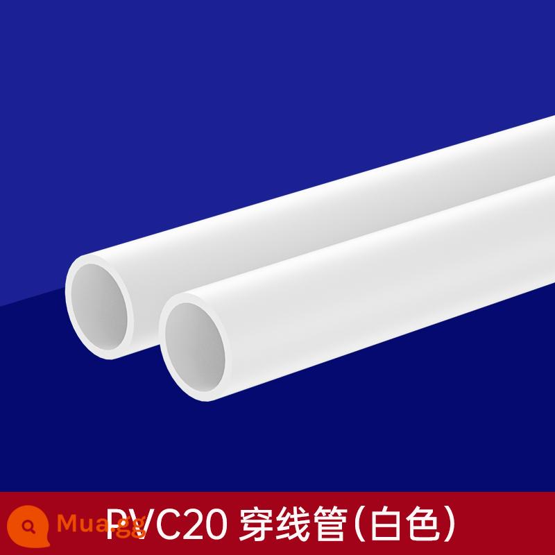 16pvc20mm luồn ống chống cháy điện vỏ dây nối ống dòng ống nước phụ kiện đường ống keo - Ống luồn dây điện 20pvc (màu trắng) đơn giá 1 mét