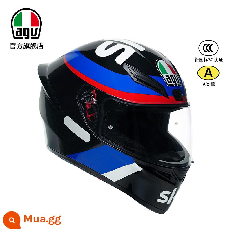 AGV/Aijiwei K1 xe máy đua mũ bảo hiểm đầy đủ bốn mùa cưỡi đầu máy xe máy lữ đoàn đi lại nam nữ chạy mũ bảo hiểm - ĐỘI ĐUA SKY ĐEN/ĐỎ