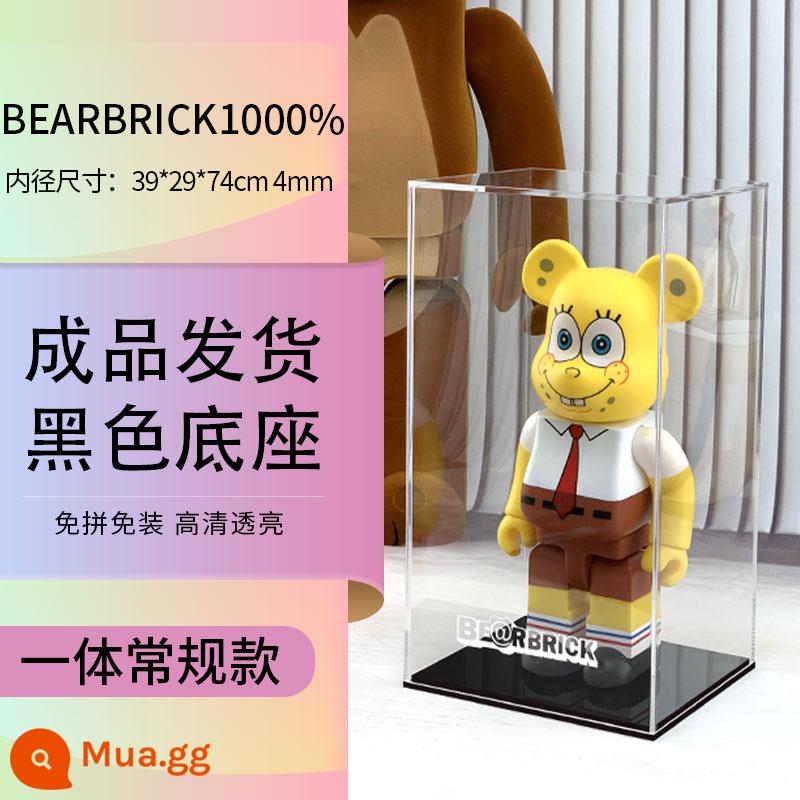 Bearbrick1000% Hộp Hiển Thị Bạo Lực Gấu Khối Xây Dựng Gấu Acrylic Trong Suốt Tích Hợp Hộp Bảo Quản Bụi - Gạch gấu đáy đen 39*29*74cm1000% 4mm