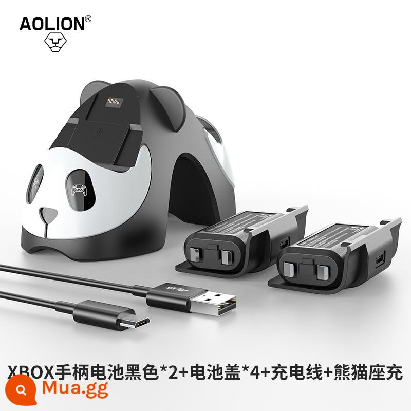 Aolion AOL LION XBOX Tay cầm bộ sạc pin Microsoft Tay cầm gốc sạc một/x series x/s thế hệ ưu tú phụ kiện pin lithium ưu tú - Tay cầm XBOX pin kép màu đen + đế sạc + nắp ngăn chứa pin