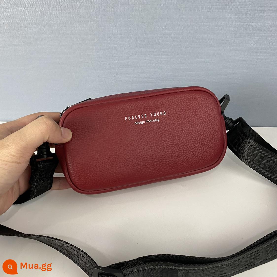 Ngoại thương LW Layer Layer Bag Square Square MỚI Thời trang mới đa năng Đen -Shoulder Messenger Tag Tail Cargo Wide Shel - rượu vang