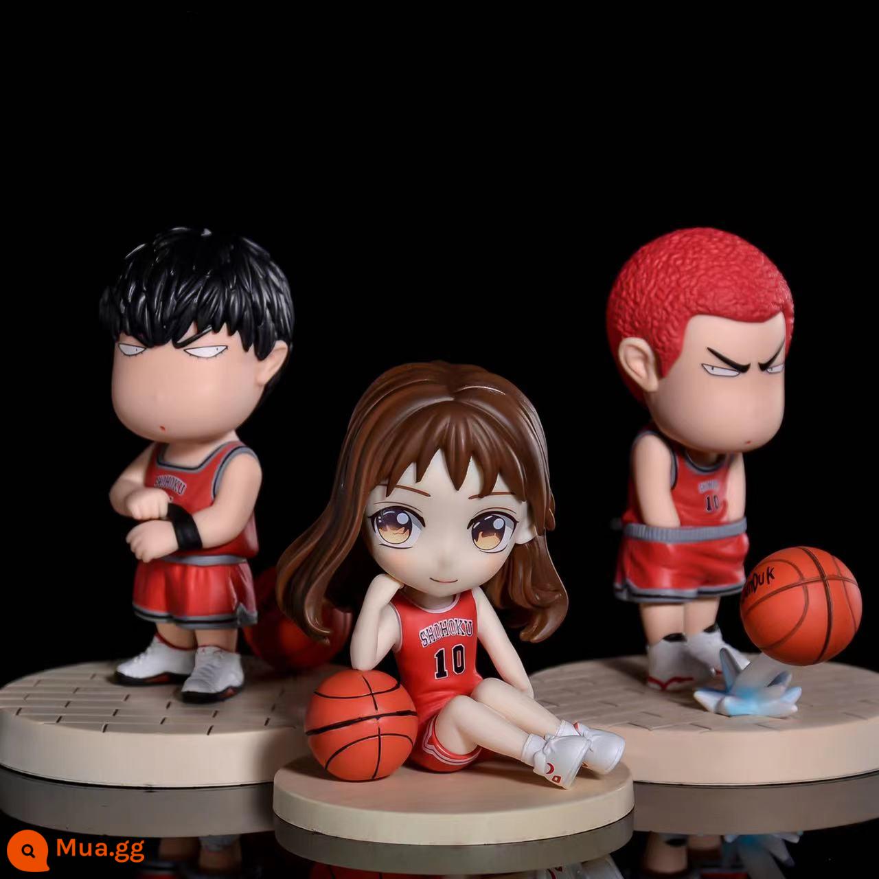 Slam Dunk GK Sakuragi Đường Hoa Cảnh Phiên Bản 1:1 Rukawa Phong Mô Hình Trang Trí Anime Ngoại Vi Bé Trai Quà Tặng Ngày - Phiên bản Q của Sakura + Haruko + Rukawa Maple [cao khoảng 10cm]