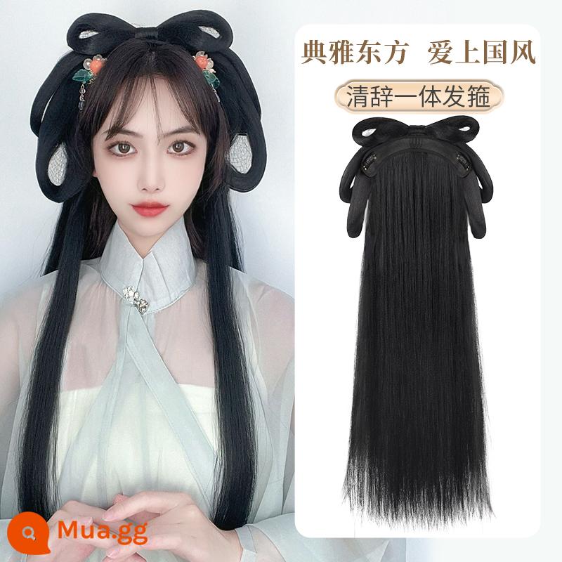 Trang phục cổ xưa Bộ tóc giả Hanfu một mảnh băng đô lười biếng trùm đầu theo phong cách cổ xưa tạo kiểu tóc cho người mới phù hợp với búi tóc - Băng đô tất cả trong một Qingci