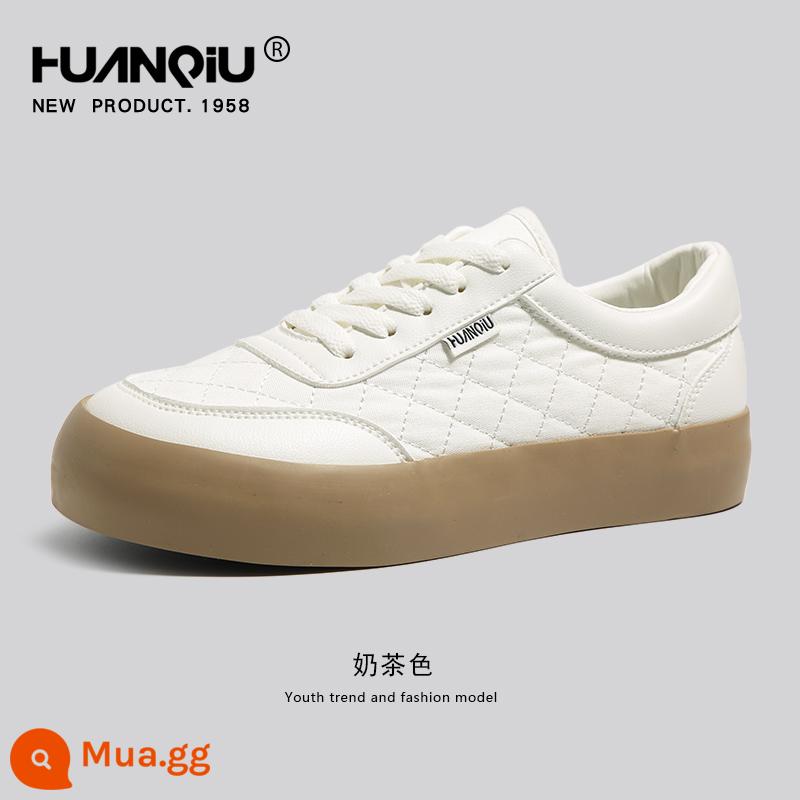 Toàn Cầu Niche Chính Hãng Nhỏ Màu Trắng Giày Nữ 2022 Giày Vải Nhung Mới Giày Nữ Mùa Thu Đông Giày Sneaker Thường Ngày Tất Cả Trận Đấu - Màu trà sữa W112