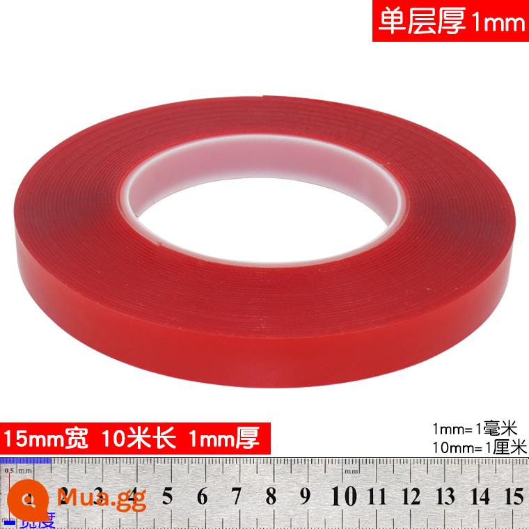 Băng keo hai mặt Nano Acrylic Độ nhớt cao Cố định mạnh Tường dính tự dính cho ô tô - 15mm*10m*1mm