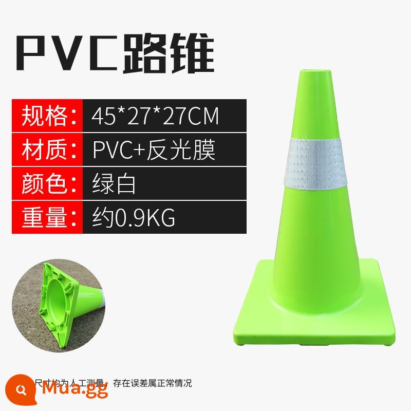 Hình nón đường bằng cao su PVC hình nón phản quang thùng kem không có chướng ngại vật đỗ xe cột cảnh báo hình tam giác an toàn Mẫu hình nón kem - Nón đường nhựa PVC 45CM xanh