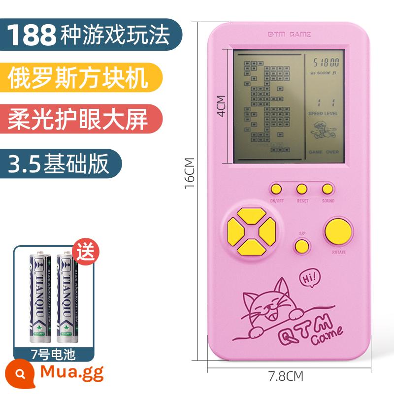 2023 máy chơi game cầm tay mới dành cho trẻ em retro arcade tuổi thơ hoài cổ Tetris đôi mini nhỏ cầm tay đua xe tăng tiểu học nam nữ quà tặng ngày đầu năm - 188 Trò Chơi Phiên Bản 3.5 Máy Chơi Game Tetris Màu Hồng