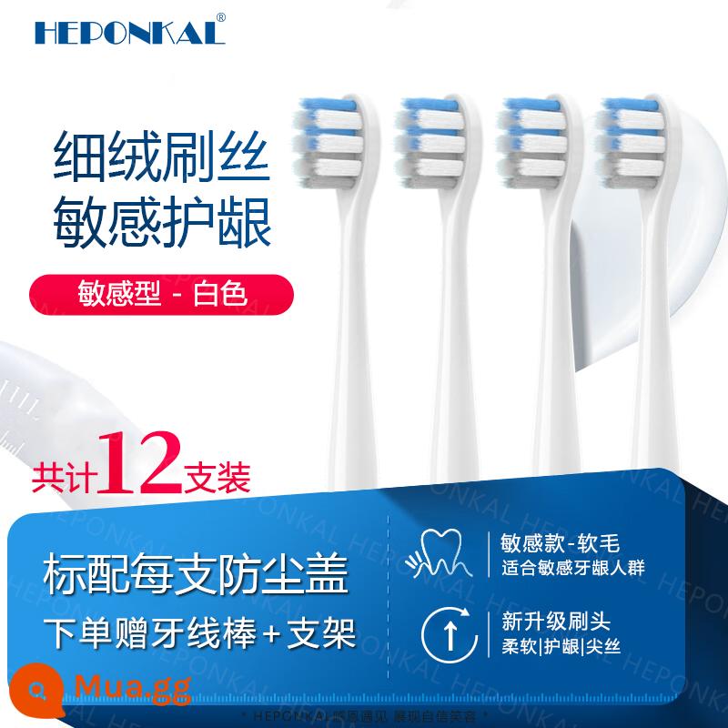 Thích hợp cho đầu bàn chải đánh răng điện Usmile Y1/Y4/45 độ bàn chải nhỏ màu trắng đá cẩm thạch Bàn chải số 1 P1 thay thế bong bóng P3 - [Nâng Cấp Tóc Mềm] Trắng Nhạy Cảm 12 Đếm