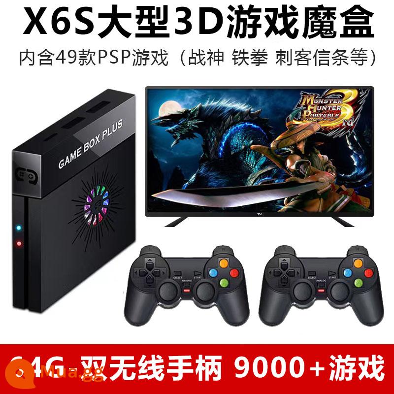 Nhà Đôi Tay Cầm Chơi Game Joystick Kết Nối Với Tivi 3D Box PSP Card Hoài Cổ FC HD 4K Đua Xe - [Phiên bản hàng đầu X6S]-64G+tay cầm không dây kép