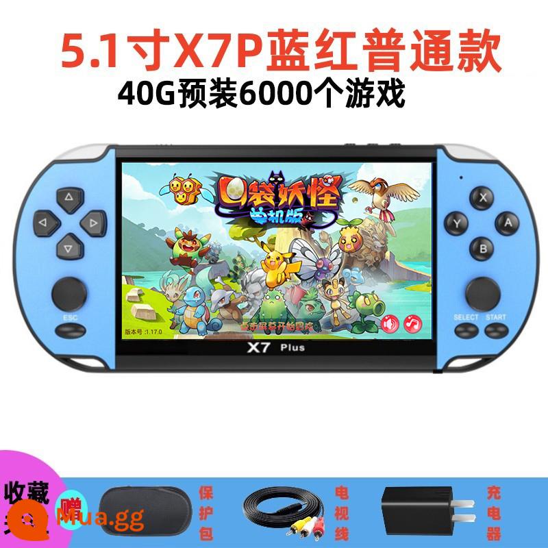 Màn hình lớn 5,1 inch hoài cổ ps arcade cầm tay cầm tay sup rocker máy chơi game dành cho trẻ em mới học sinh super Mario Mario TV cổ điển máy chơi game cầm tay mini nhỏ cổ điển - Trò chơi thông thường 5,1 inch X7P màu xanh 40G6000