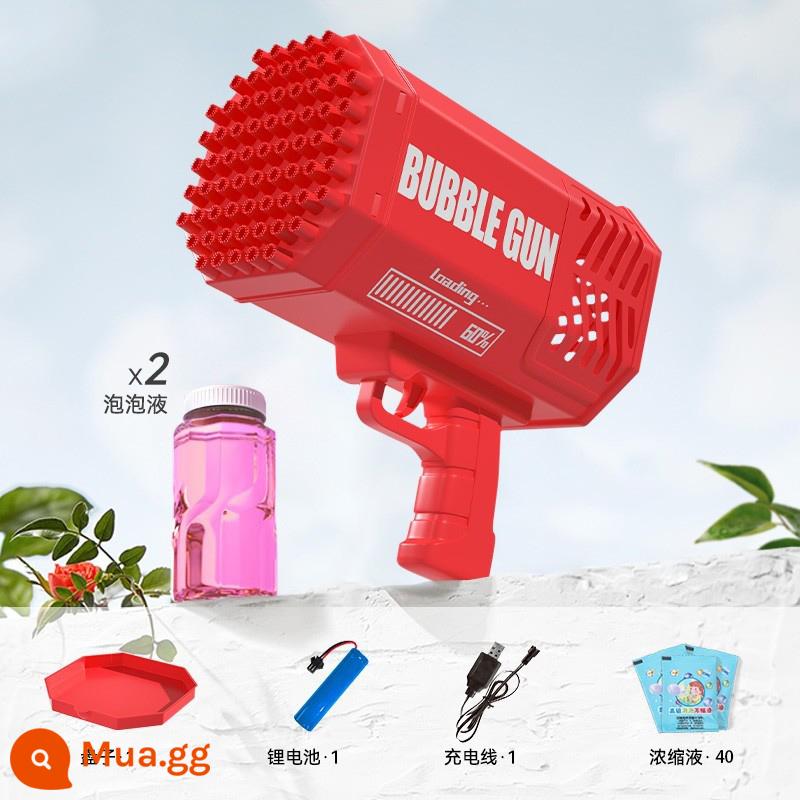 Máy bắn bong bóng pháo hoa 69 lỗ Súng gatling cầm tay Điện lưới tự động Red Explosion 2022 Đồ chơi trẻ em mới cho bé trai và bé gái - 69 lỗ đỏ Trung Quốc [loại đèn sạc] + 40 gói chất lỏng + 2 bong bóng nước