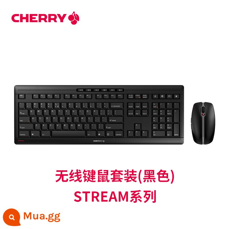 CHERRY cherry phím chuột không dây tắt tiếng phim bàn phím chuột văn phòng USB bé trai và bé gái im lặng chuyên dụng - STREAM DESKTOP☆Đen