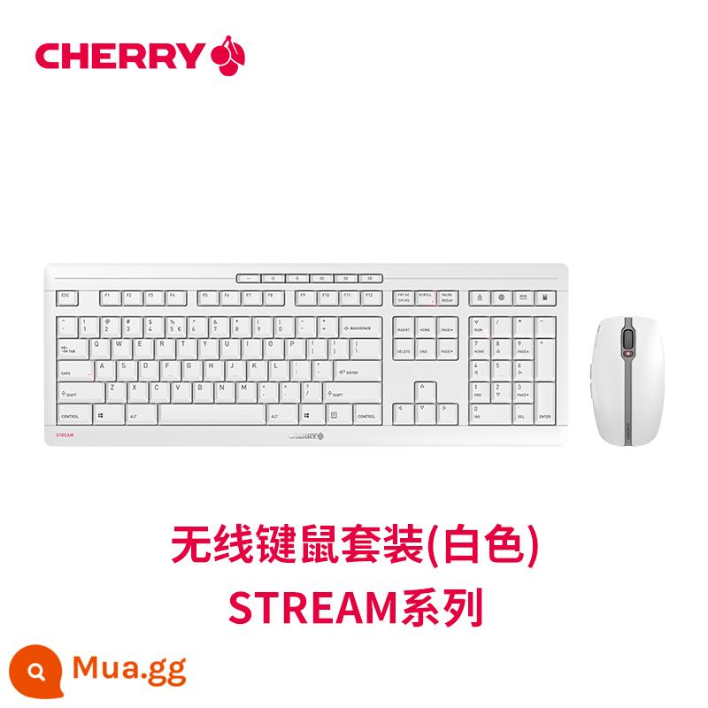 CHERRY cherry phím chuột không dây tắt tiếng phim bàn phím chuột văn phòng USB bé trai và bé gái im lặng chuyên dụng - STREAM DESKTOP☆Trắng