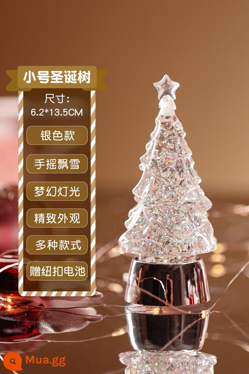 2022 Máy tính để bàn mới Mini Tree Right Tree Cây Giáng sinh Trang trí Giáng sinh Trang trí trang trí ánh sáng trang trí - Kèn cây thông Noel-bàn tay bạc rung tuyết không có nhạc