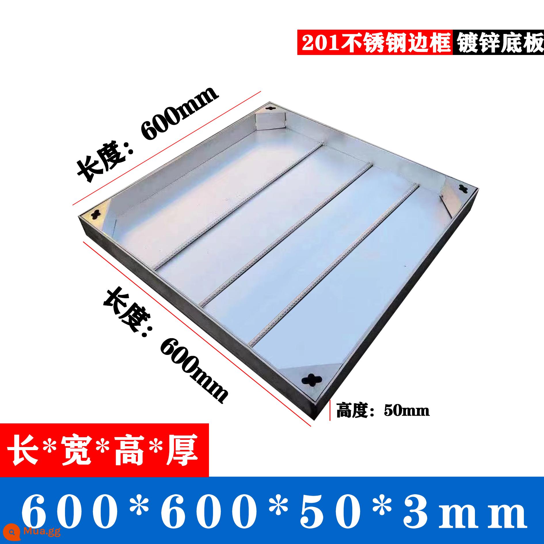 Thép không gỉ Vô hình Vỏ Vòng tròn Hình vuông trang trí giếng 304 Vỏ Yinhow Thiết lập Down Water Channel Gardenia lưới tản nhiệt - 600*600*50*3/201 thép không gỉ + mạ kẽm