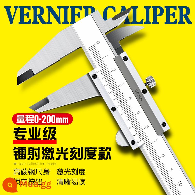 Longshuo cấp công nghiệp vernier caliper màn hình kỹ thuật số độ chính xác cao dầu thép không gỉ tiêu chuẩn hộ gia đình ba khối lượng micromet độ sâu nhỏ - [Cấp độ chuyên nghiệp/đánh bóng tinh tế] 0-200mm bao gồm thước đo vernier + hộp lưu trữ