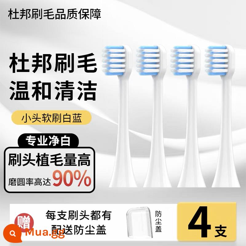 Thích hợp cho bàn chải đánh răng điện Đầu bàn chải LMN của Đức L1L2L1-TZ đầu bàn chải màu trắng chắc chắn Đầu bàn chải thay thế đa năng Curtis - [Bàn chải mềm đầu nhỏ] Lông nhọn nhạy cảm màu trắng và xanh, gói 4