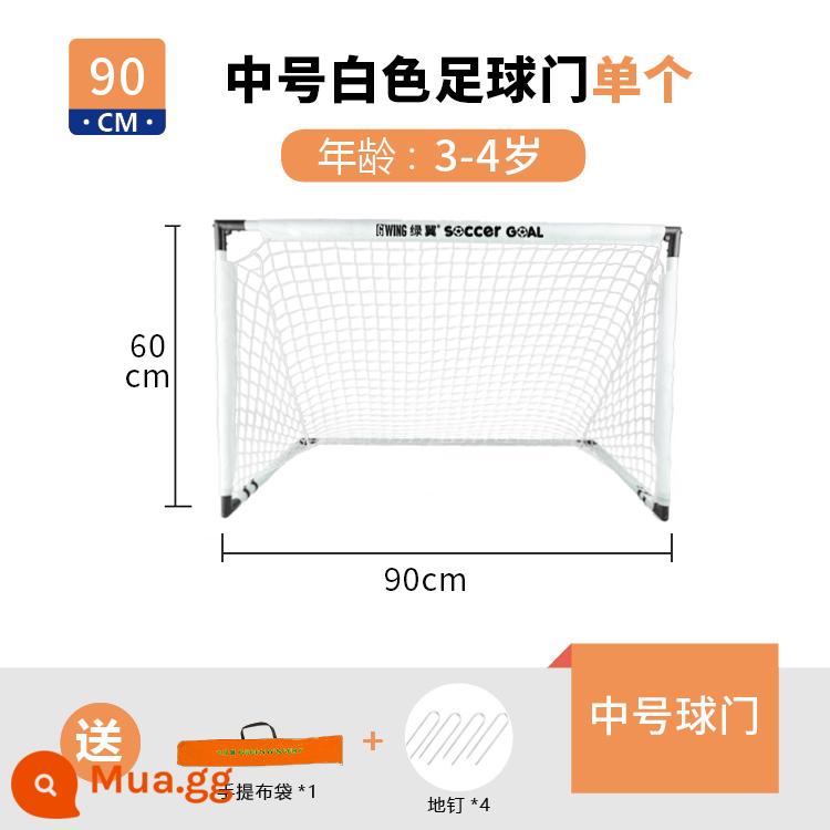 Cánh xanh khung thành bóng đá nhà trẻ em trong nhà gia đình ngoài trời gấp di động huấn luyện khung cửa lưới mẫu giáo mục tiêu nhỏ - Màu trắng size vừa (đi kèm đinh mài + túi đựng)