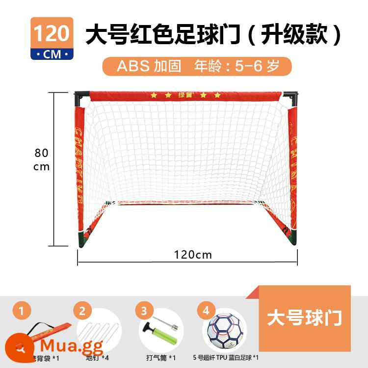 Cánh xanh khung thành bóng đá nhà trẻ em trong nhà gia đình ngoài trời gấp di động huấn luyện khung cửa lưới mẫu giáo mục tiêu nhỏ - Kích thước lớn màu đỏ - Nâng cấp chất liệu ABS [miễn phí bóng đá xanh trắng siêu sợi TPU số 5 + bơm + đinh nối đất + ba lô đựng đồ]