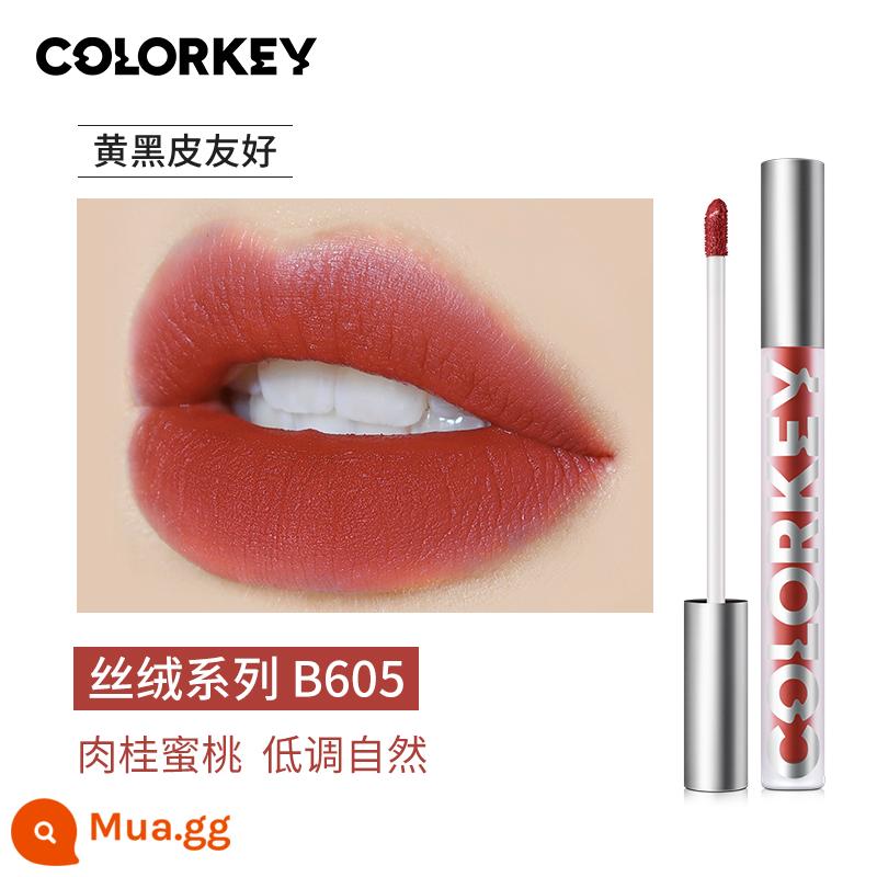 Colorkey son bóng Kelaqi air matte son môi mới son bùn son sương nữ chính hãng Ke Keqila 443 - B605 Đào quế