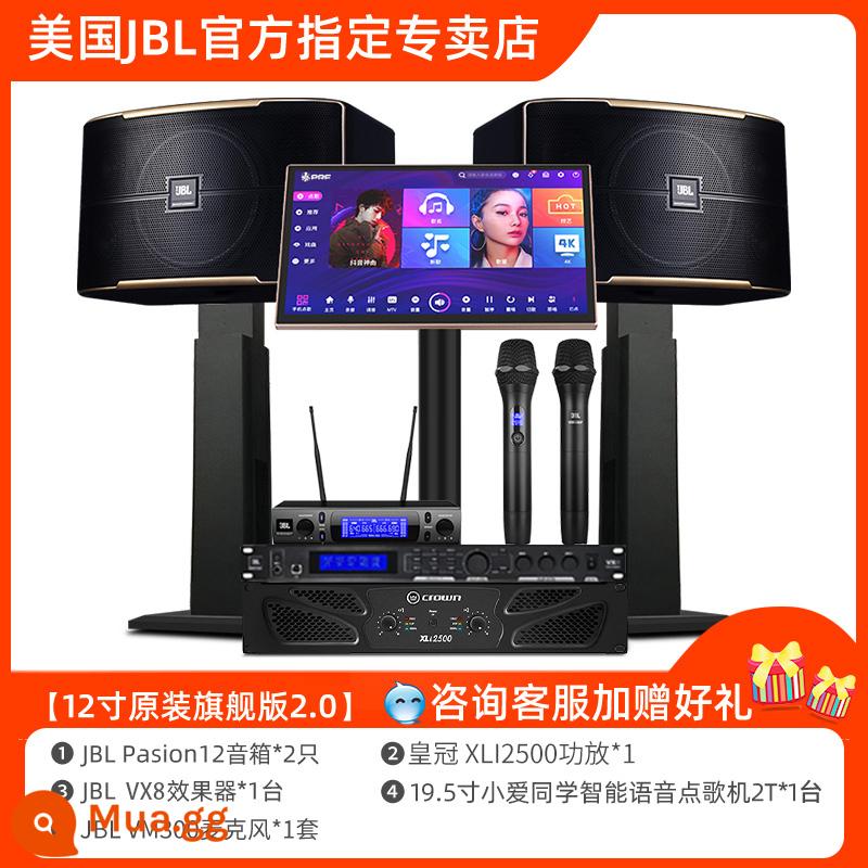 Bộ âm thanh JBL Pasion home KTV hát karaoke card túi loa hát máy thanh sân khấu - [12-inch phiên bản hàng đầu 2.0] JBL Pasion12*2+bộ khuếch đại công suất JBL+JBL+micrô+bộ lọc JBL+máy karaoke