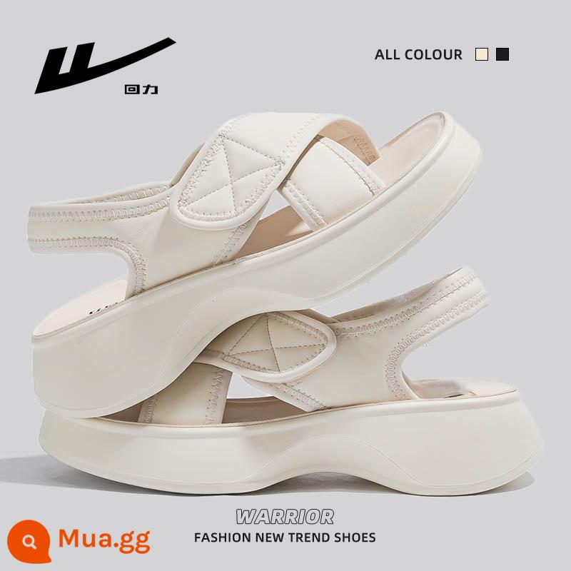 Xăng đan quai hậu màu tím khoai môn nữ mùa hè 2023 mới Xăng đan Velcro đế dày phù hợp mọi lứa tuổi và dép đi trong nhà giày thể thao đi biển - 0741 Màu be, phong cách mùa hè mới, sẵn sàng giao hàng trong vài giây