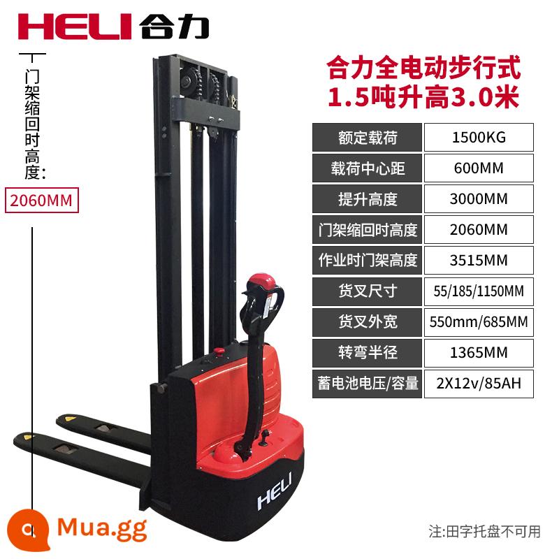 Xe nâng Heli Xe nâng xếp hoàn toàn bằng điện Xe nâng thủy lực nhỏ 2 tấn 1,5 tấn nâng xếp xếp dỡ xe nâng - Cột buồm hạng nặng CDD15-070E cao 1,5 tấn chạy hoàn toàn bằng điện Heli