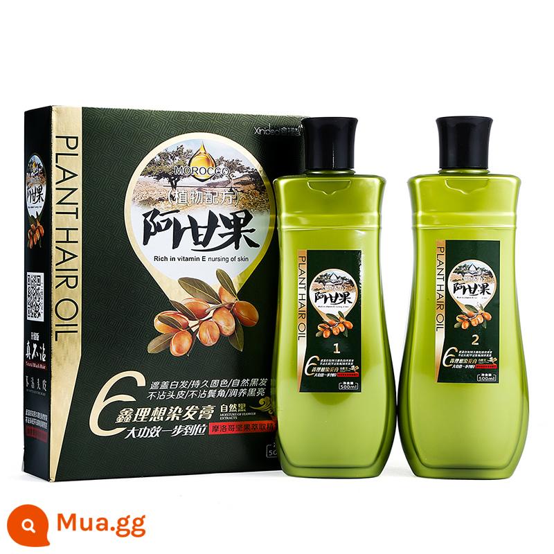 Thuốc nhuộm tóc dầu argan tại nhà để nhuộm tóc kem bọt bong bóng màu đen tự nhiên thực vật nữ nguyên chất nam đích thực tự nhiên - Màu đen tự nhiên