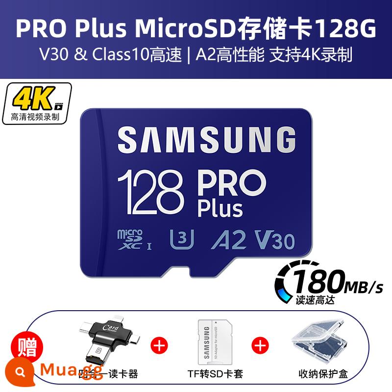 Thẻ nhớ Samsung pro plus 128g thẻ tf DJI drone switch thẻ nhớ micro sd tốc độ cao - Thẻ nhớ tốc độ cao 128G + đầu đọc thẻ 4 trong 1