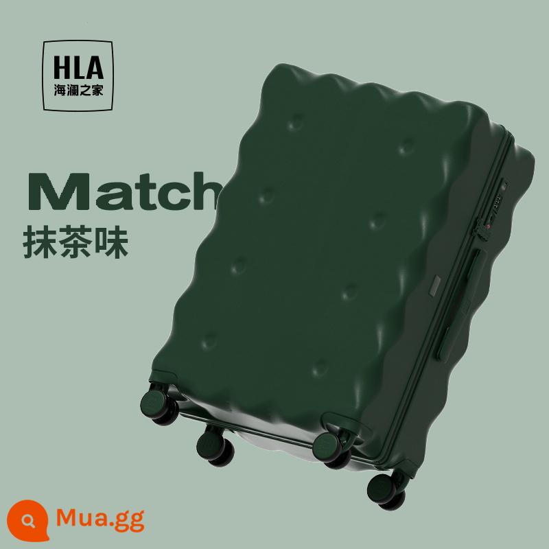 HLA/Heilan Nhà Bánh Mì Nướng Hành Lý Nữ Xe Đẩy Ốp Lưng Sinh Viên Cao Cấp Đa Năng Cốc Vali 24 Inch - Hộp bánh quy-Hương vị Matcha [Thiết kế nguyên bản + Giá đựng cốc di động]