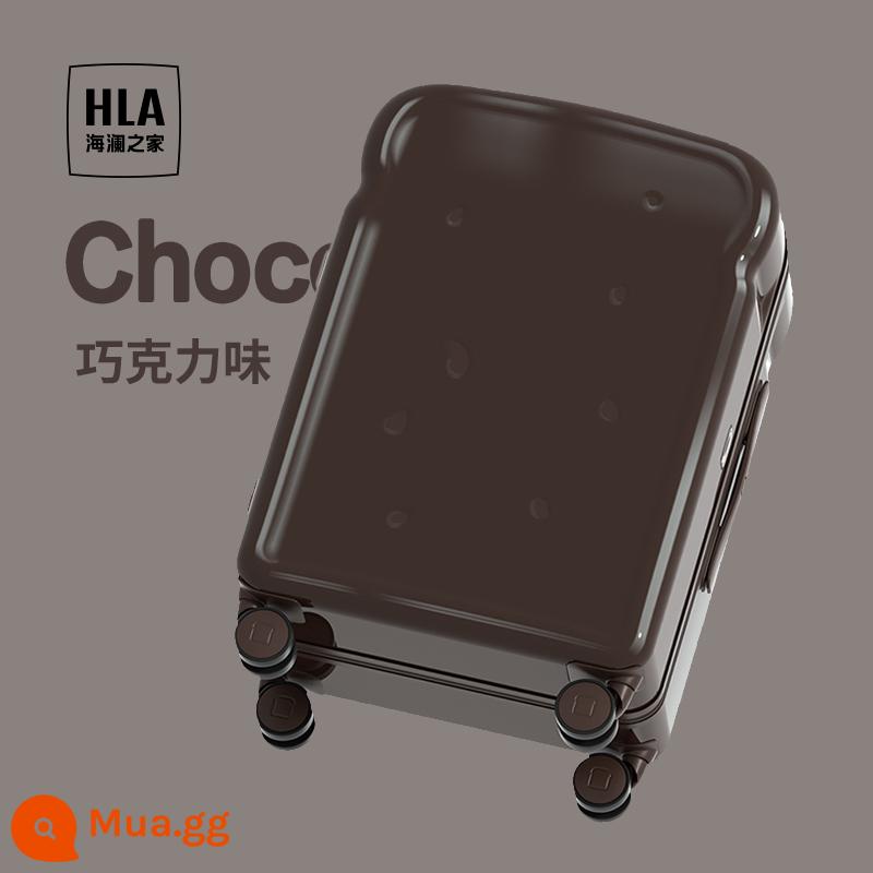 HLA/Heilan Nhà Bánh Mì Nướng Hành Lý Nữ Xe Đẩy Ốp Lưng Sinh Viên Cao Cấp Đa Năng Cốc Vali 24 Inch - Hộp bánh mì nướng-Hương vị sô cô la [Nhà thiết kế nguyên bản + Giá đựng cốc di động]