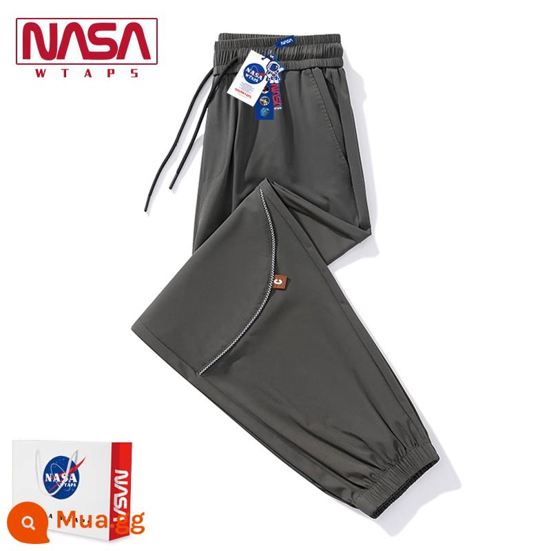 NASA WTAPS cửa hàng hàng đầu mùa thu và mùa đông quần nam và nữ rời cộng với nhung thể thao dày cotton quần vài quần âu triều - N277K008 Xanh quân đội (Phong cách mỏng lụa lạnh mùa hè)