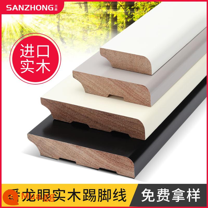 Gỗ ốp chân tường nhãn sàn gỗ ốp chân tường ban nguyên chất log ốp chân tường dòng 6CM8 cm sơn Bắc Âu - Mẫu miễn phí [tham khảo dịch vụ khách hàng để biết chi tiết]