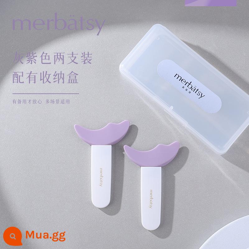 MERBATSY cọ mascara vách ngăn silicone lông mi trên và dưới thẻ bóng mắt nằm tằm người mới kẻ mắt hiện vật phụ trợ - Hộp lưu trữ lắp ráp hai mảnh màu xám tím