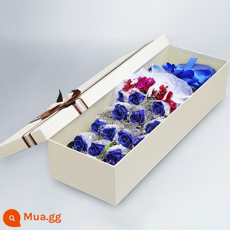 National Blue Demon Girl Blue Rose Bouquet Gift Box Flower Express Cùng thành phố Quảng Châu Hàng Châu Thượng Hải Nam Kinh Hợp Phì Store - Mẫu mới 2022 (11 bông hoa bùa xanh)