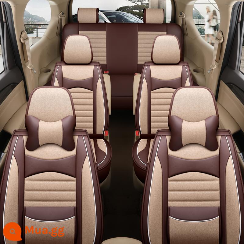 Bọc ghế Wuling Hongguang S PLUS được bao quanh hoàn toàn bởi S1/3 Jiachen Journey Glory V Baojun 730 vải lanh bảy chỗ - Xe 7 chỗ màu be vải lanh (hàng ghế giữa hai mảnh)