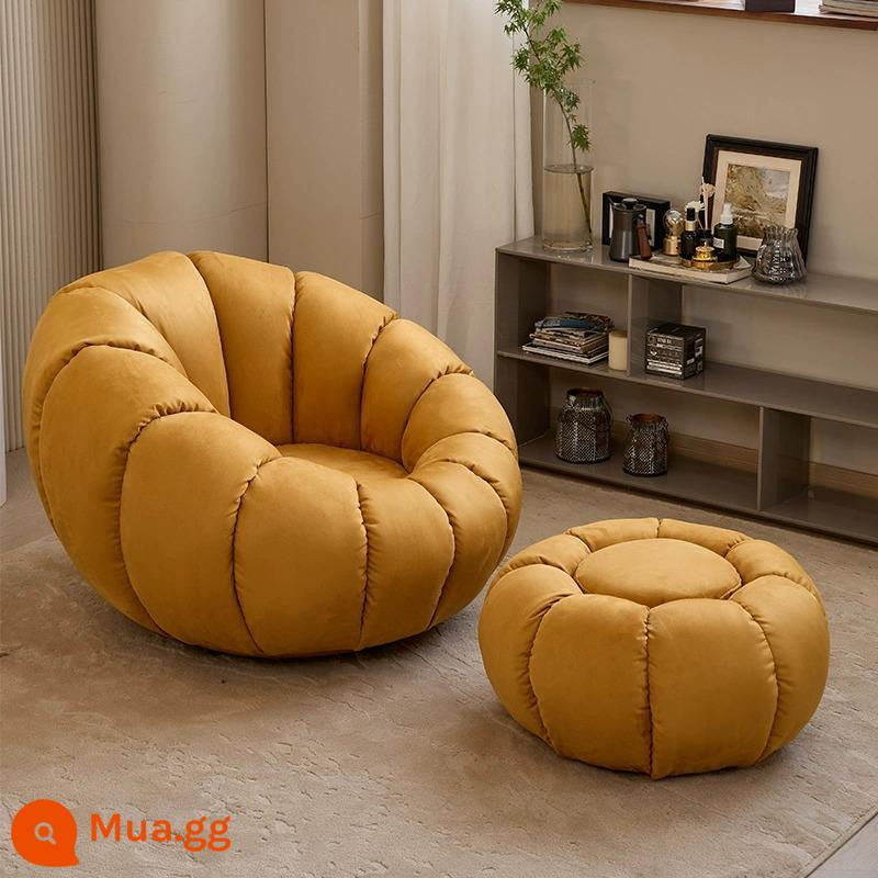 Sofa Lười Bí Ngô Ghế Tất Nam Đơn Thịt Cừu Nhung Phòng Ngủ Dễ Thương Ban Công Cổ Bắc Âu Ghế Sofa Nhỏ - Bàn đạp xoay + bàn đạp màu cam (da lộn)