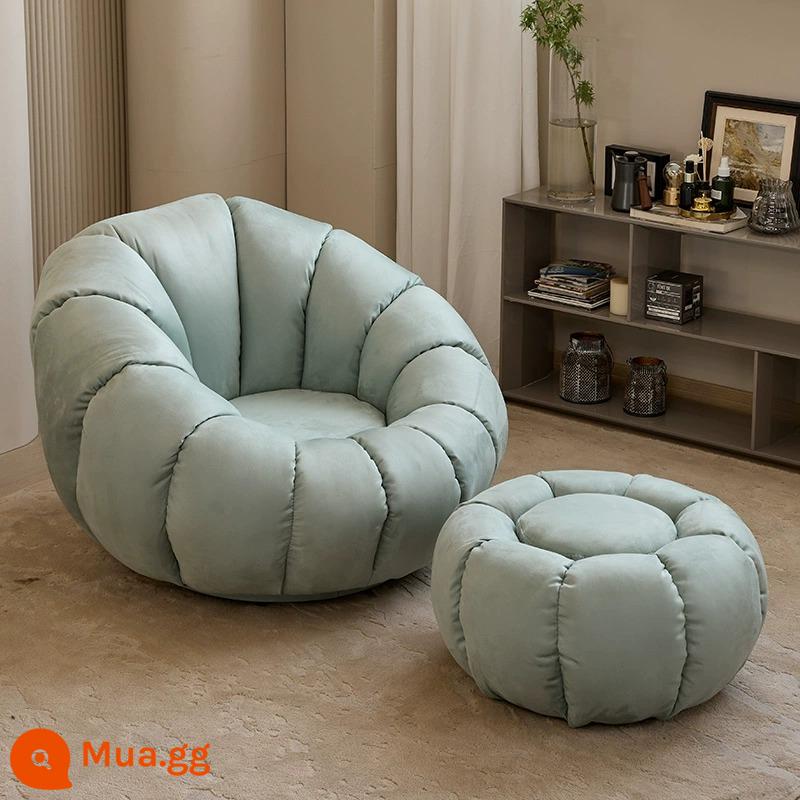 Sofa Lười Bí Ngô Ghế Tất Nam Đơn Thịt Cừu Nhung Phòng Ngủ Dễ Thương Ban Công Cổ Bắc Âu Ghế Sofa Nhỏ - Bàn đạp xoay + bàn đạp màu xanh da trời (da lộn)