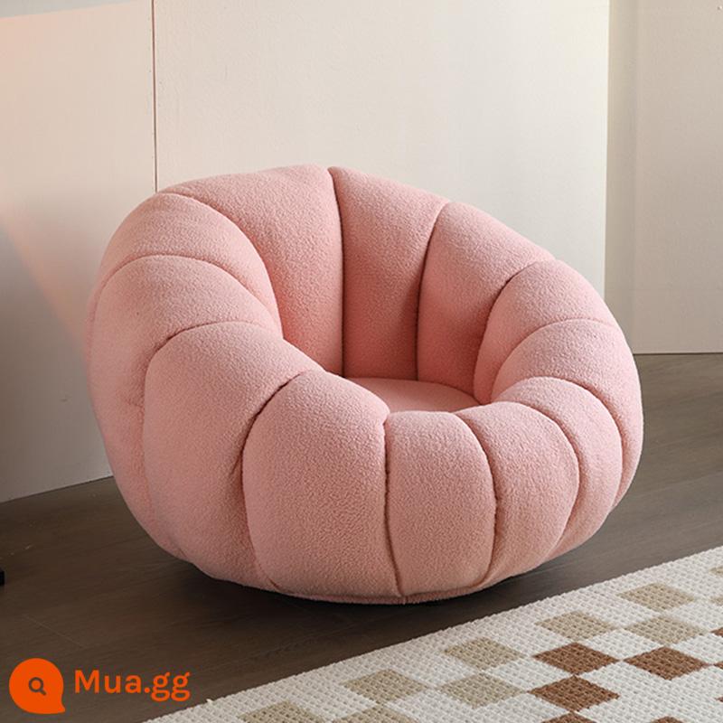 Sofa Lười Bí Ngô Ghế Tất Nam Đơn Thịt Cừu Nhung Phòng Ngủ Dễ Thương Ban Công Cổ Bắc Âu Ghế Sofa Nhỏ - Màu hồng (thịt cừu) có thể xoay được