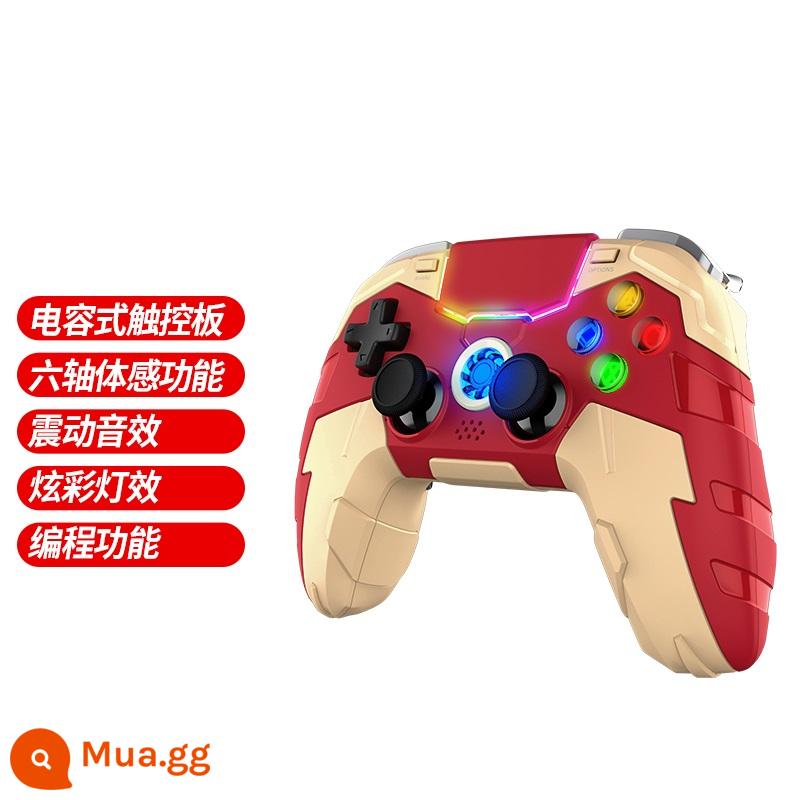 Tay cầm chơi game Bluetooth không dây PS4/PS3 Iron Man Chức năng rung với hiệu ứng ánh sáng LED Các nút có thể lập trình Con quay hồi chuyển sáu trục Điện thoại Apple iOS13.0 trở lên Tay cầm chơi game máy tính PC - 4020 màu đỏ