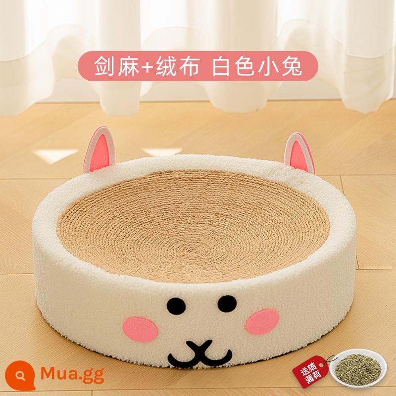 Snow Mountain Star Salu Cat Scratch Board Cat Litter Một lưu vực cào mèo tròn Chống trầy xước, chống mài mòn và đồ chơi cho mèo không gàu - Salu không bị rơi vụn - thỏ trắng [chống trầy xước và chống mài mòn] thu thập và mua để lấy catnip